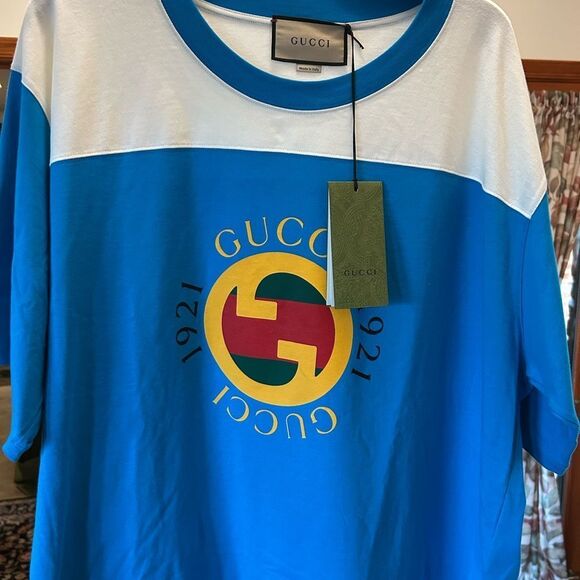 Men's Gucci logo print 1921 soft cotton T-shirt, size XXL made in Italy - Picture 3 of 7